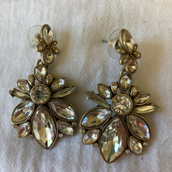 Banana Republic Clear Stones Dangle Earrings - Picture 3 of 4